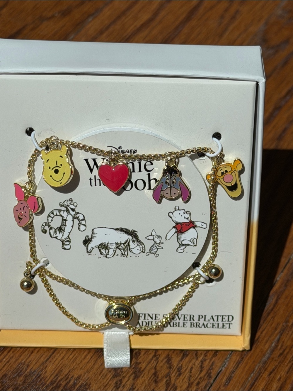 Disney Winnie the Pooh Friends Silver Plated Charm Bracelet NIB